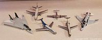 All six diecast airplanes laid out