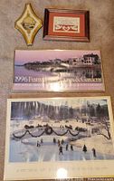 All four framed artworks laid out