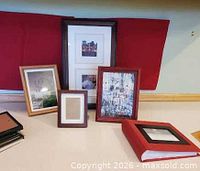 Group view of all eight picture frames and photo album