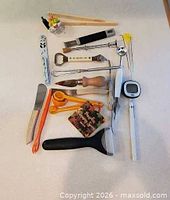 All utensils laid out for overview