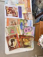 Overview of all instructional booklets spread on table