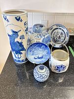 Group shot of all six porcelain pieces