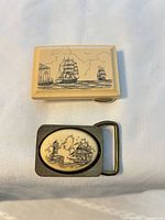 Front view of both buckles showing designs and shapes