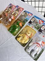 Five Ty International Bears sealed on blister cards