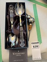 Salad servers in Waterford box with bottle stopper