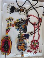 Front view of all six beaded accessories