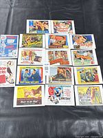 Overall layout of fifteen lobby cards