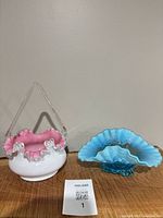 Overall view of both opalescent glass pieces