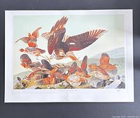 Full view of unframed print on dark backdrop