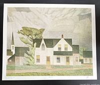 Full view of signed lithograph showing entire image on white border