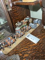 Overview of lead six-horse team, plastic team, tower on shelf