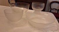 All four glass bowls grouped on table