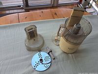 Full view of processor base, bowl, lid, disc and stem