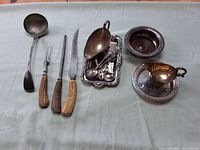 Overview of all items laid out on cloth