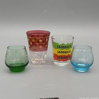 All four shot glasses front view