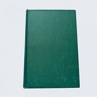 Closed green cloth hardcover front board