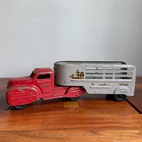 Side view showing full truck and trailer attached