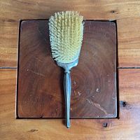 Full view of sterling silver hair brush front