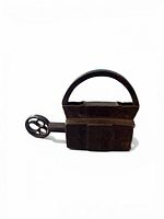 Side view of closed lock with key inserted