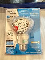 Front view of sealed Bright Effects CFL bulb package
