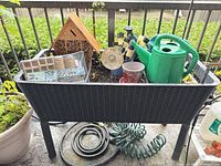 Full view of planter box filled with accessories