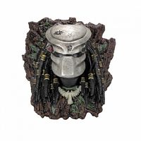 Front view of Predator bust on plaque