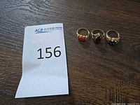 All three rings with lot tag