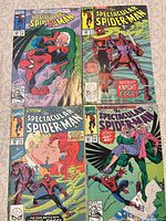 All four Spectacular Spider-Man comics laid out for overview