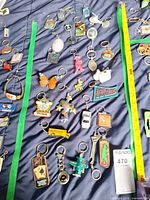 Overview of entire assortment laid out with tape measure showing scale