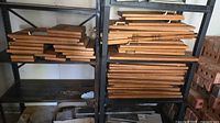 stacks of oak panels and boards on shelving