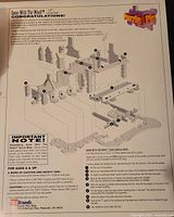 Instruction sheet showing assembly diagram and branding