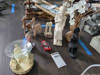 Group shot showing all figurines and decor items