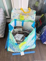 Two shopping bags filled with CDs