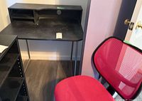 Desk and chair in room