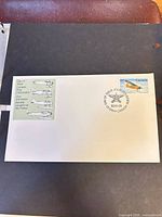 Full view of the first day cover showing stamp, cachet and cancel