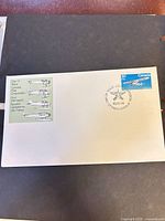 Full envelope showing stamp, cachet and cancellation