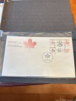 Full view of first day cover in protective sleeve