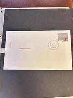 Full view of unused First Day Cover envelope showing stamp and postmark