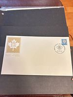 Full view of unaddressed 1983 Canada FDC with stamp and cancel