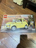 Front of sealed LEGO Creator Expert Fiat 500 box showing full set details