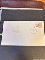 Full view of envelope showing stamp and cancellation
