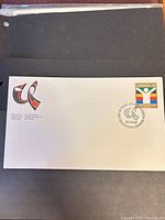 Full view of first day cover showing stamp and cachet