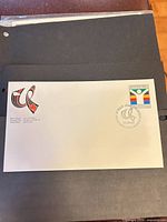 Full view of Canada 32¢ first day cover on background
