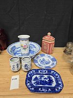 Group shot of all ceramics and glass in lot