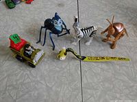 Group shot showing all five toys