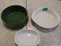 Three assorted bowls placed on tabletop