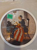 Front view of Knowles Mother’s Day 1980 Norman Rockwell porcelain collector plate