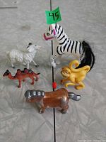 Group shot of all five animal figures
