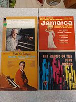 Four LP covers: Born Free – John Duffy; Jamaica; Music for Everyone – Bob Ralston; The Magic of the Pipe Organ