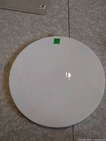 Top view of round white ceramic tray